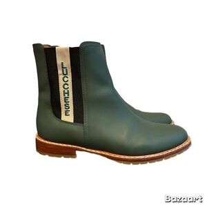 Lucchese All-Weather Garden Chelsea Boots Leather Waterproof Size 8 Vibram Soles